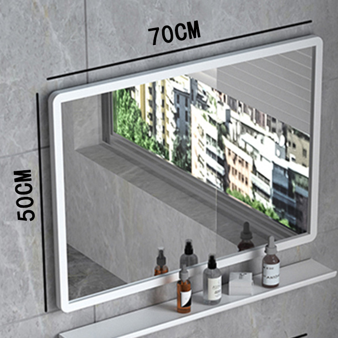 Aluminum frame simple white 70x50cm (HD mirror   shelf)