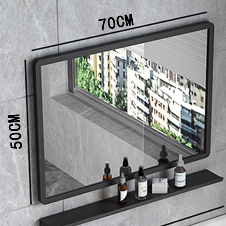 Aluminum frame Classic Black 70x50cm (HD mirror   shelf)