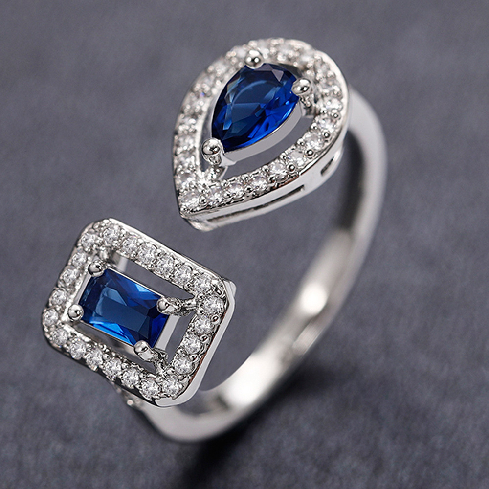 3:White gold   blue zirconium