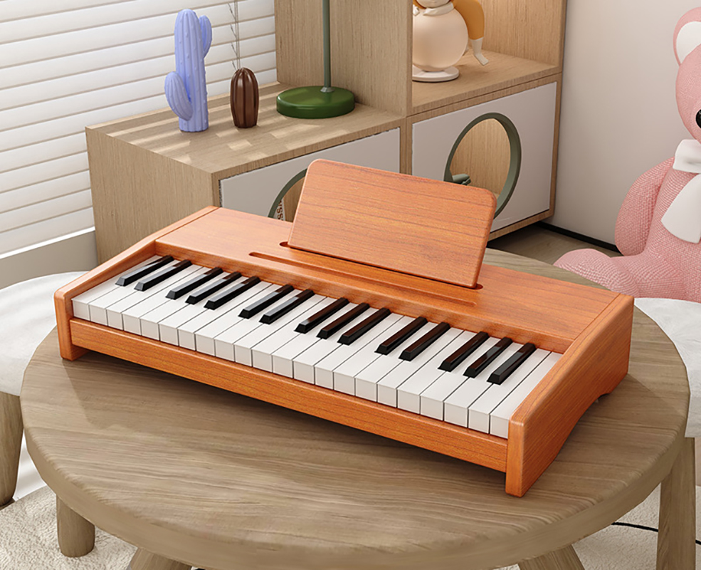 Plug-in 37-key wood color - send key stickers and sheet music