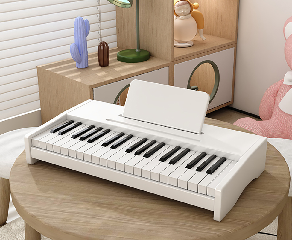 Plug-in 37-key white color - send key stickers and sheet music