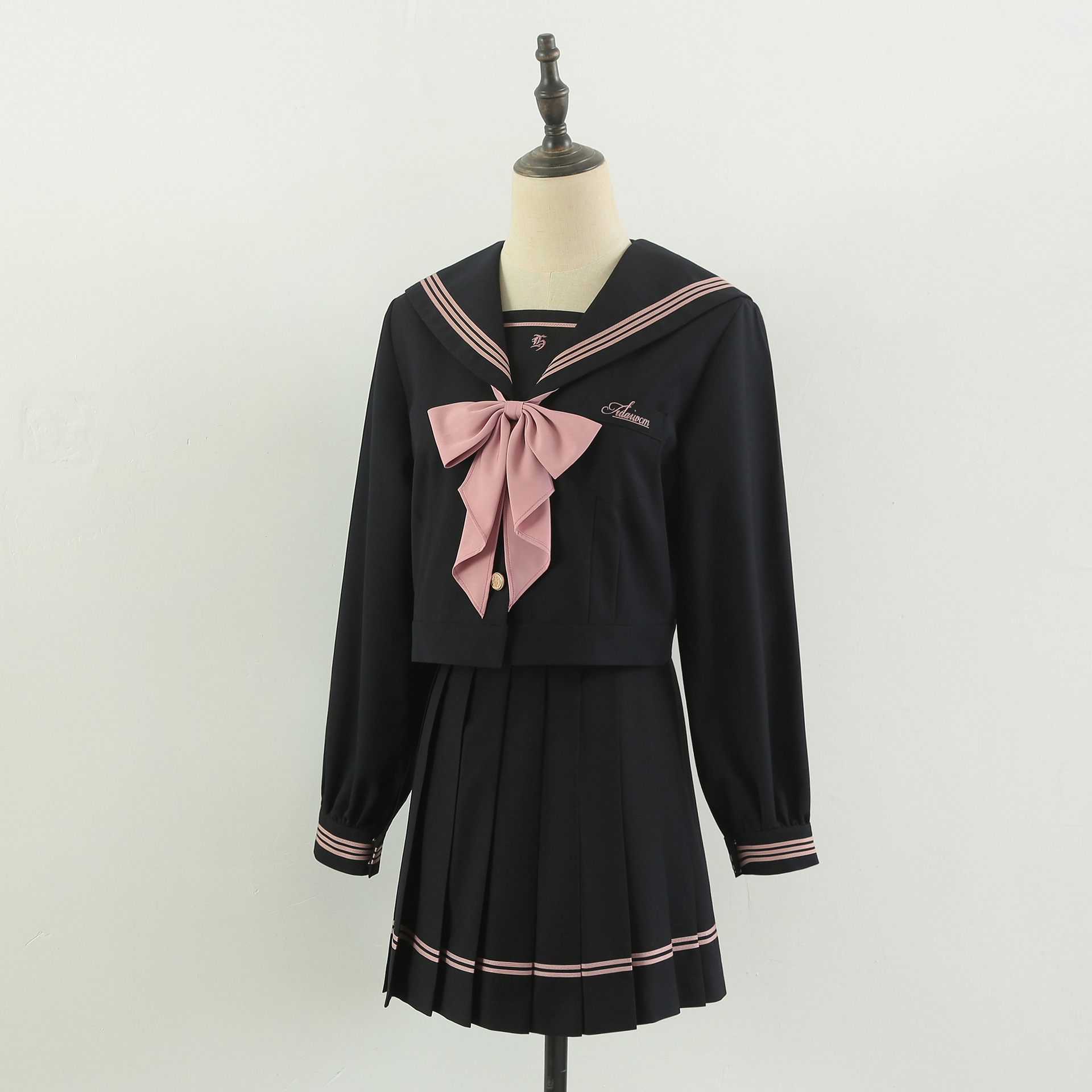 Long-sleeved top  39CM two-piece skirt (bow tie)