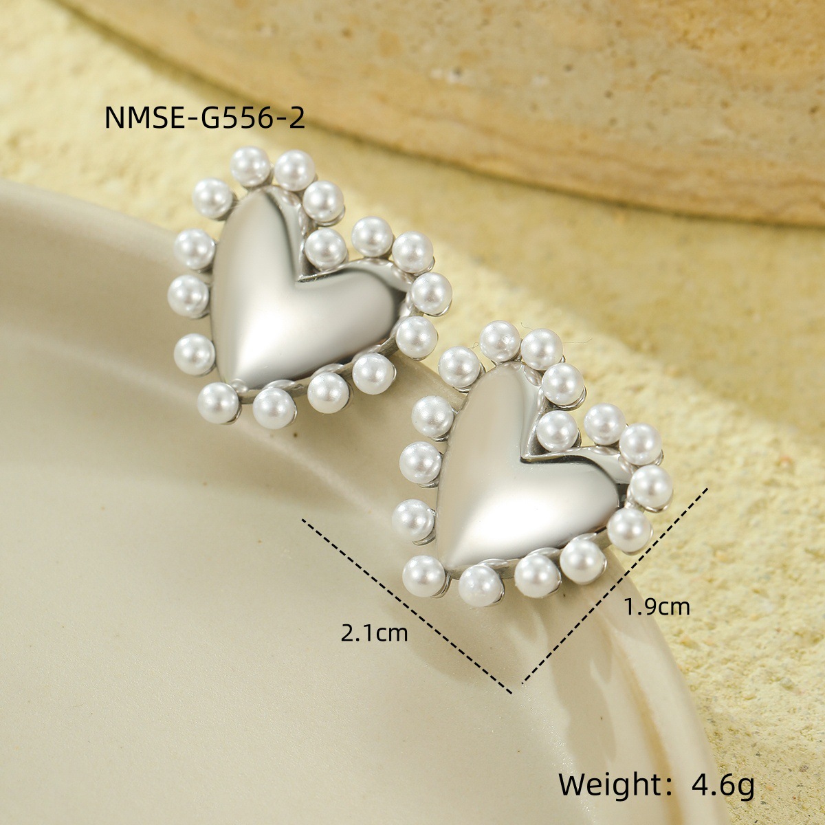 2:NMSE-G556-2 steel earrings