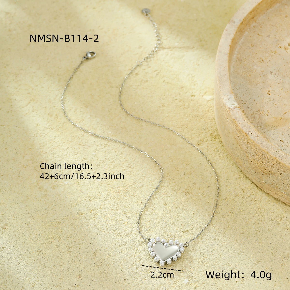 4:NMSN-B114-2 Steel necklace