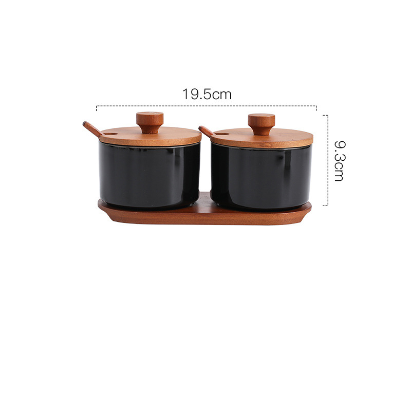 Two-piece set   Wooden spoon (glossy black)