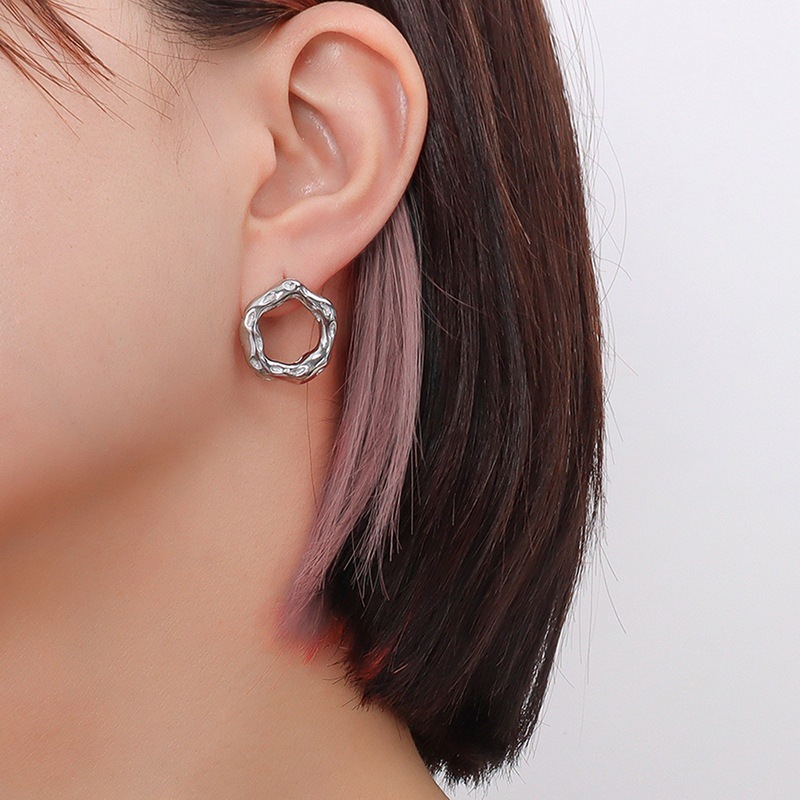 F530- Steel earrings