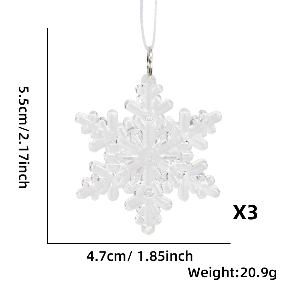 Transparent six-sided snowflake (3/pack)