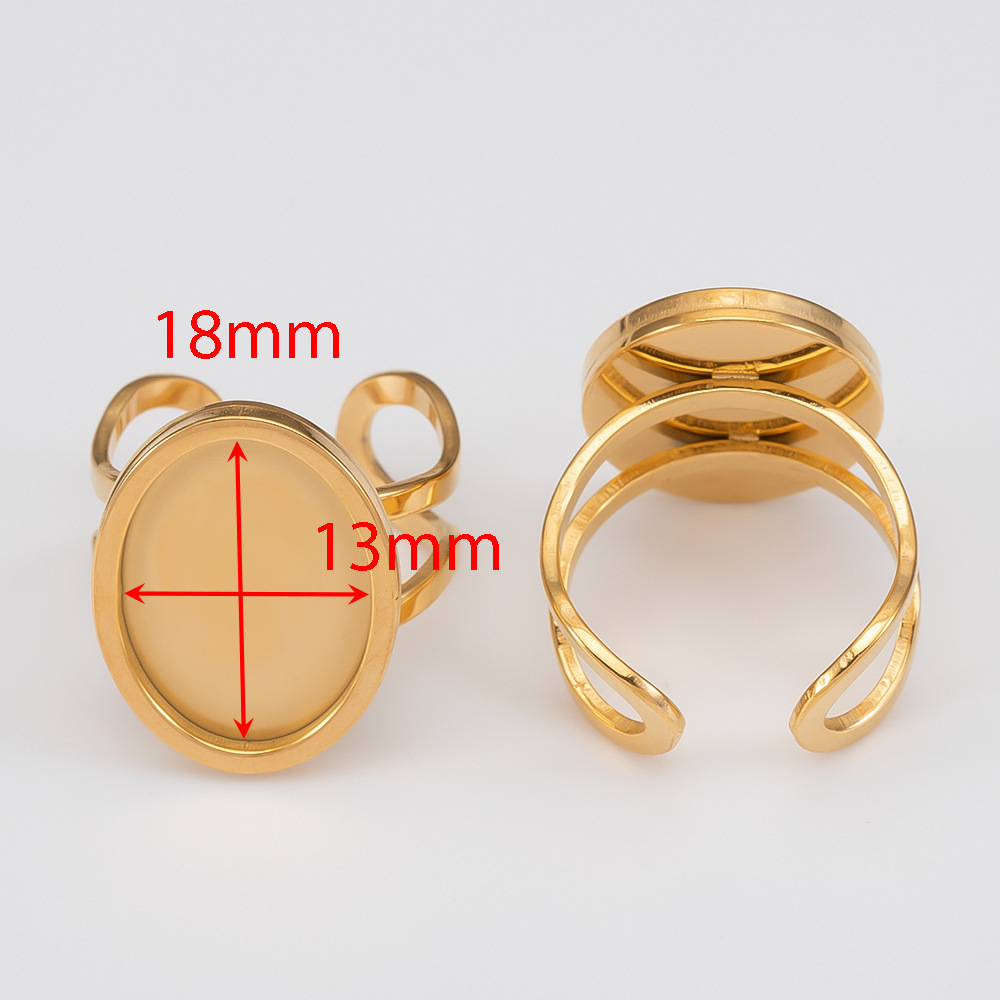 Gold oval 【 Inner diameter 13x18mm】