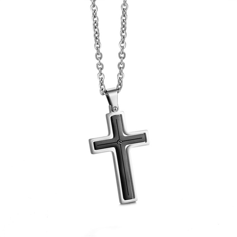 Black cross +3.0*60cm black chain