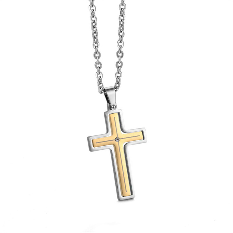 5:Gold Cross3.0*60cm gold chain