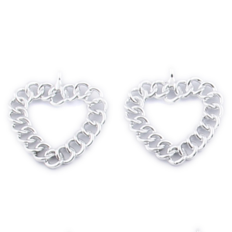 Heart bright Silver 28*31mm