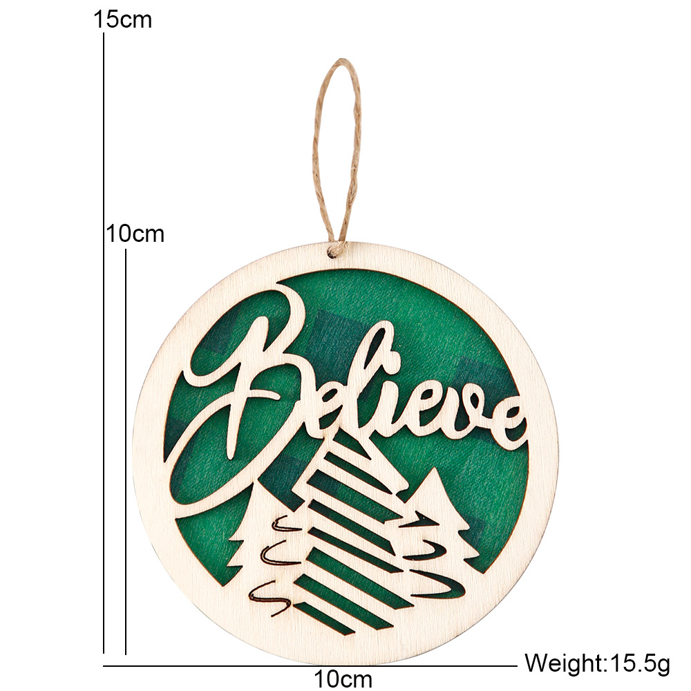 Green background letter Christmas tree Type A