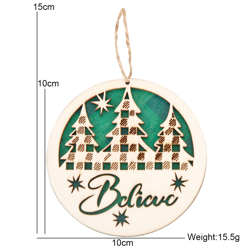 Green background letter Christmas tree Type B