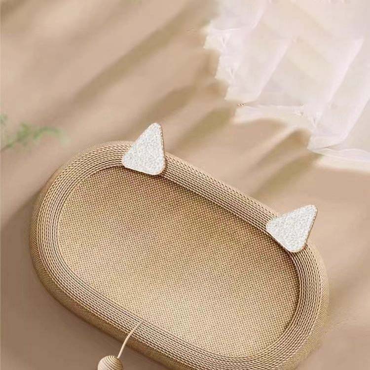 Sisal blanket oval cartoon cat hanging ball 65X40