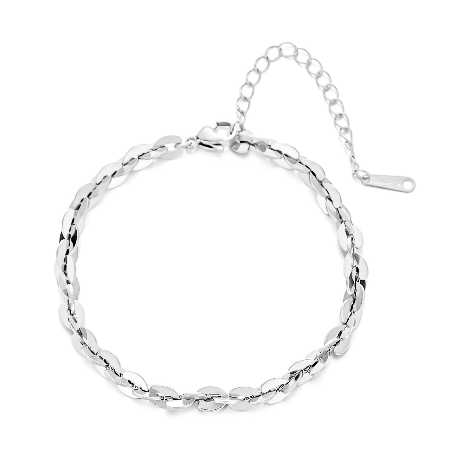 2:Steel color flash European chain bracelet