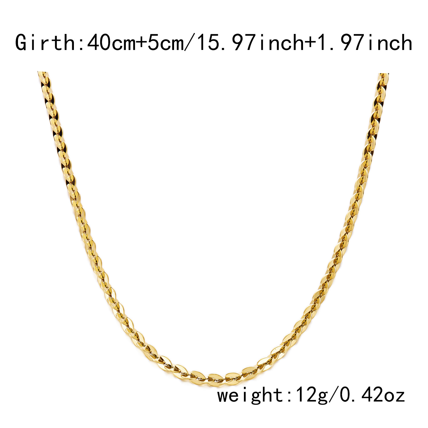 3:Gold flash European chain necklace