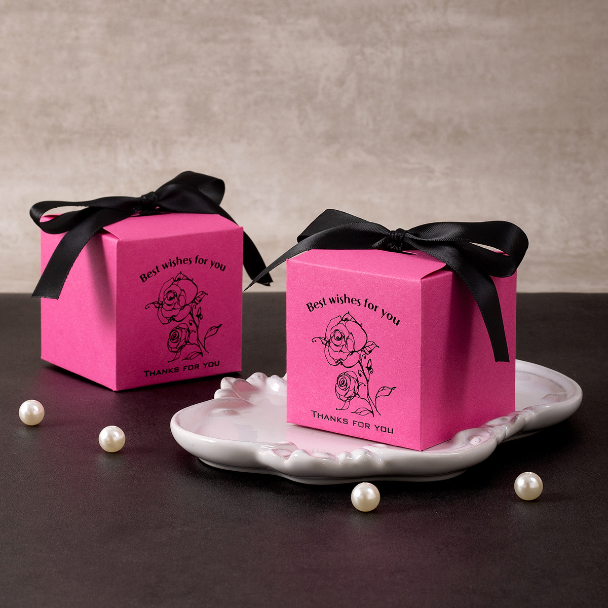 4:Wedding Candy Box (Black ribbon)