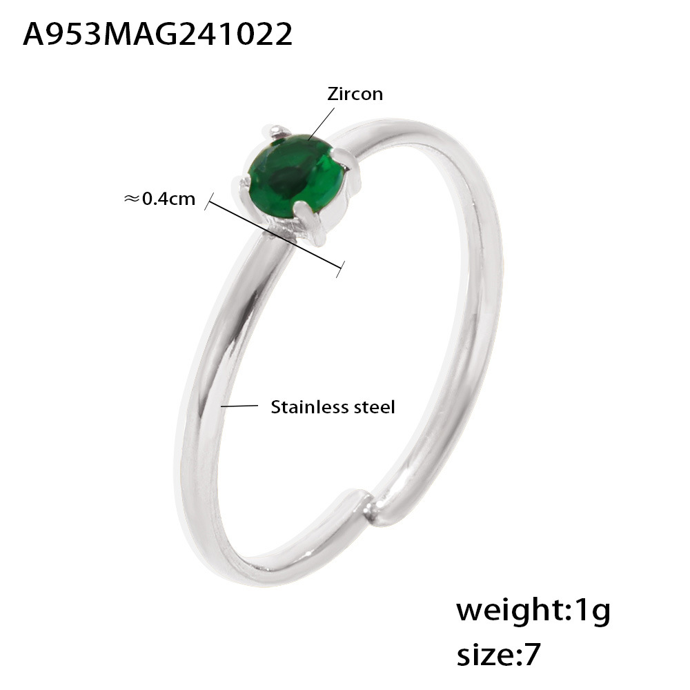 Steel green zircon