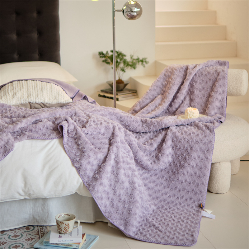 Rose rabbit blanket - lilac purple