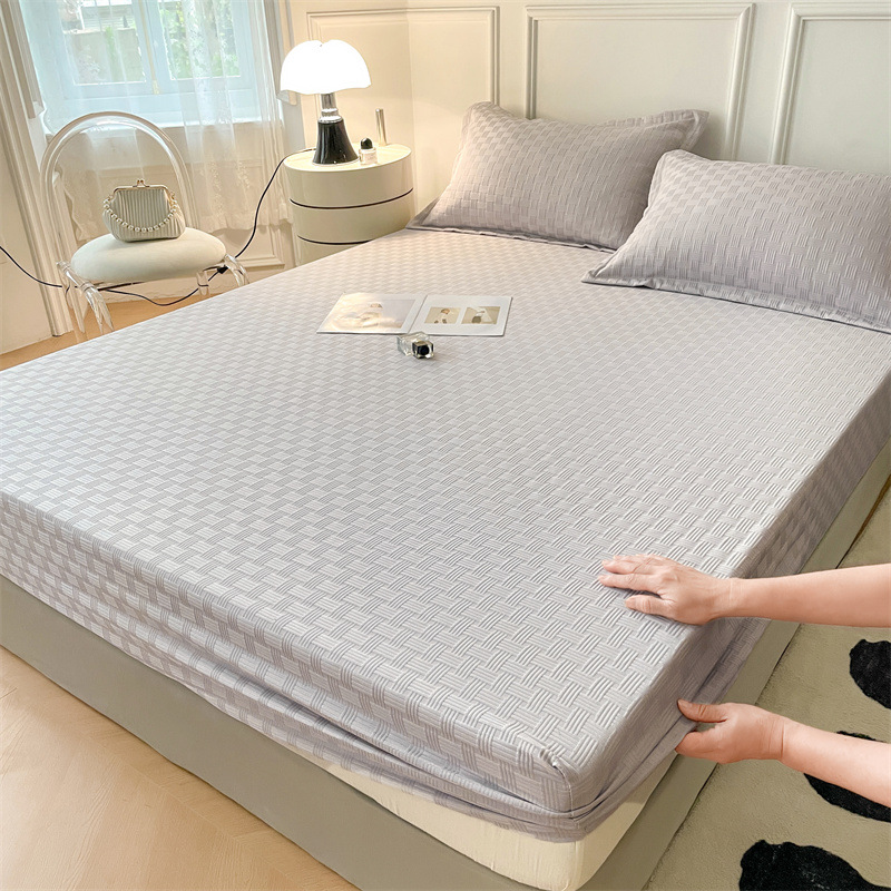 Waffle solid color - light gray [skin-friendly when sleeping naked]