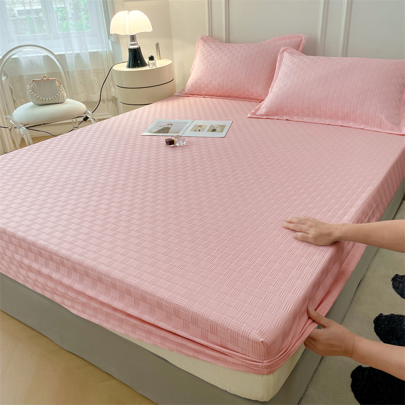 Waffle solid color-girly pink [skin-friendly when sleeping naked]