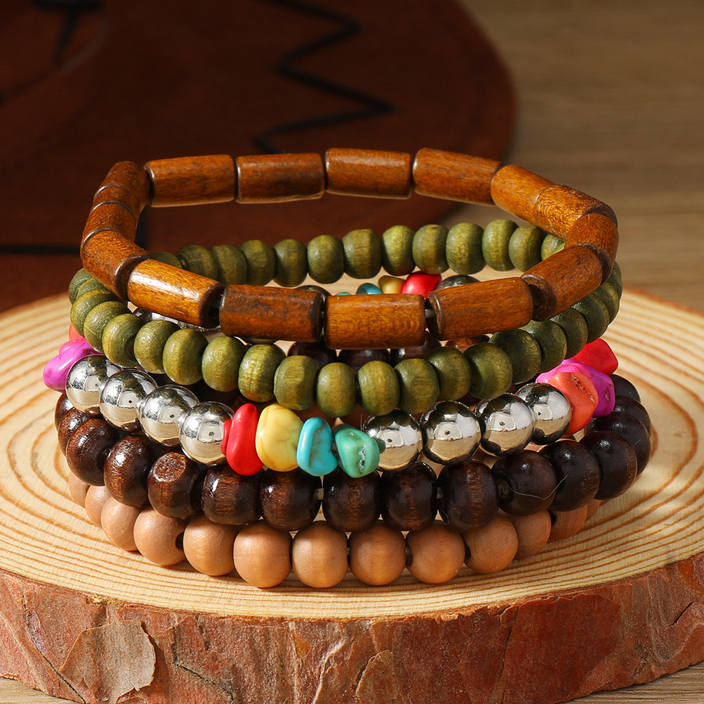 Wooden bead 5 pieces set