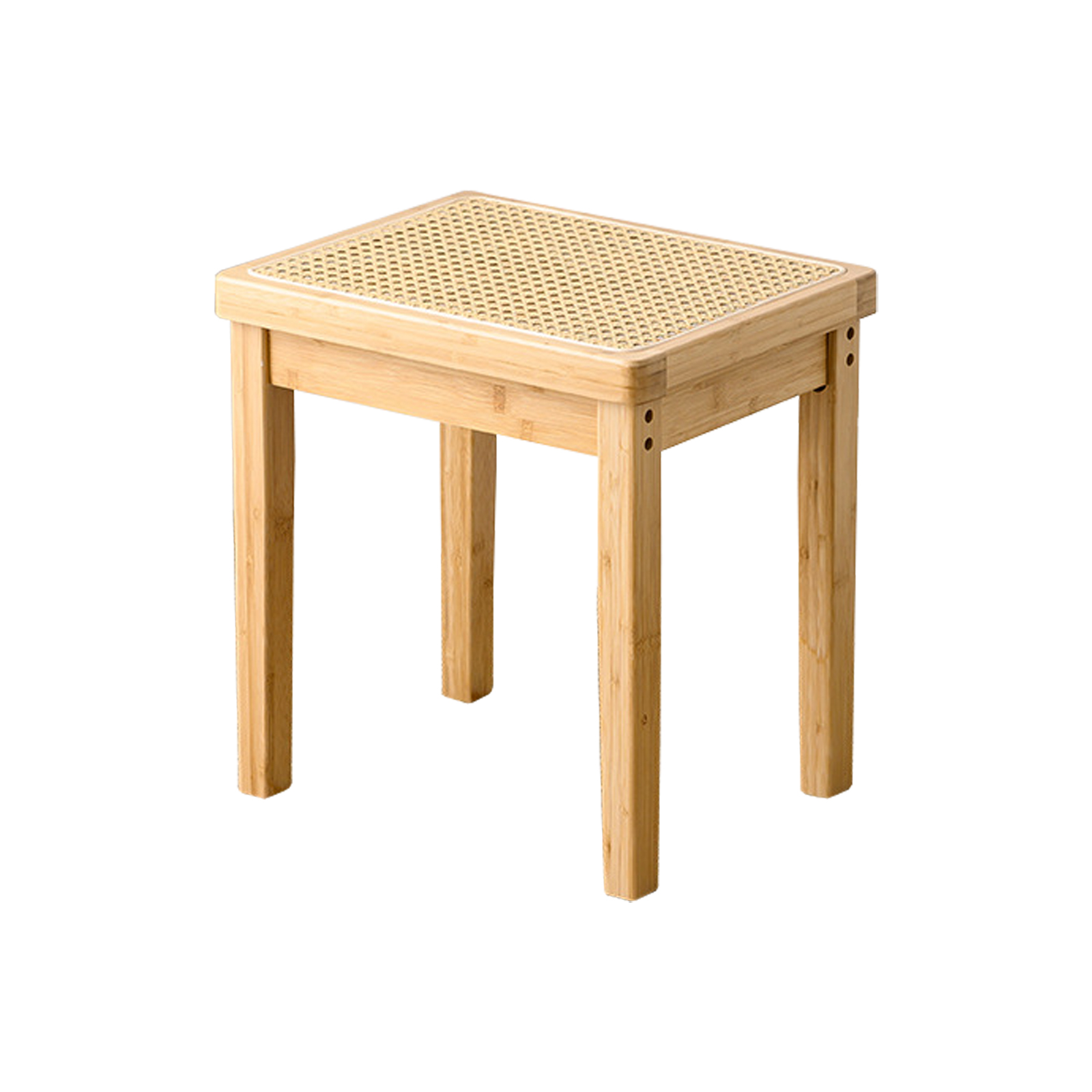 Wood color rattan bench