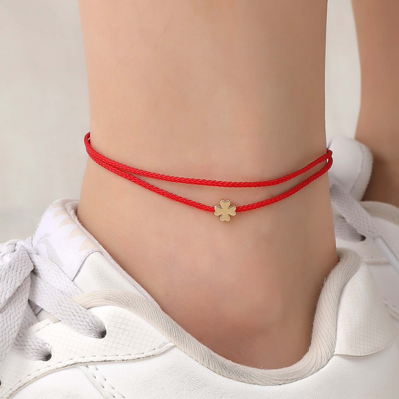 4:Four-leaf clover anklet