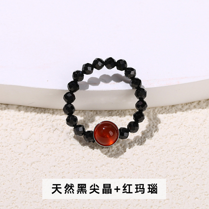 1:Black crystal red agate