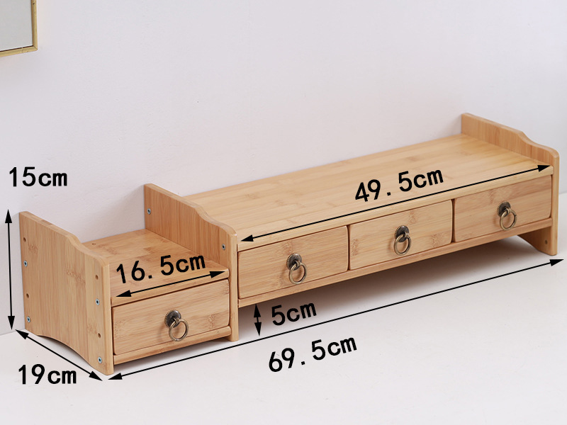 With backboard primary color four-drawer extended length