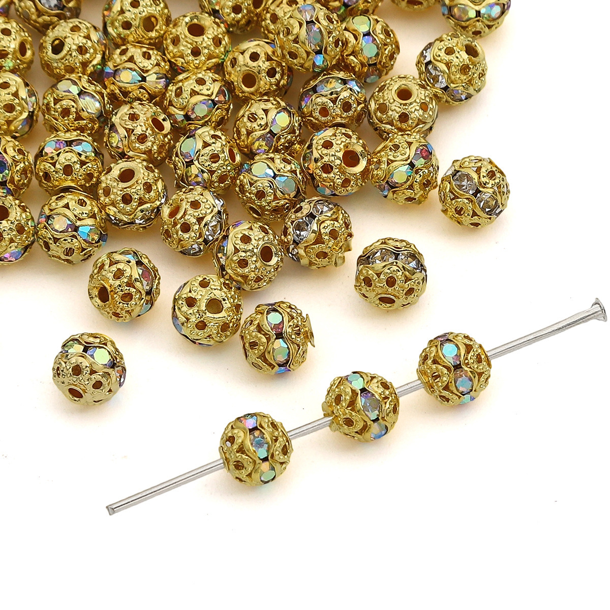 1:#01 6mm gold 10 pieces/bag