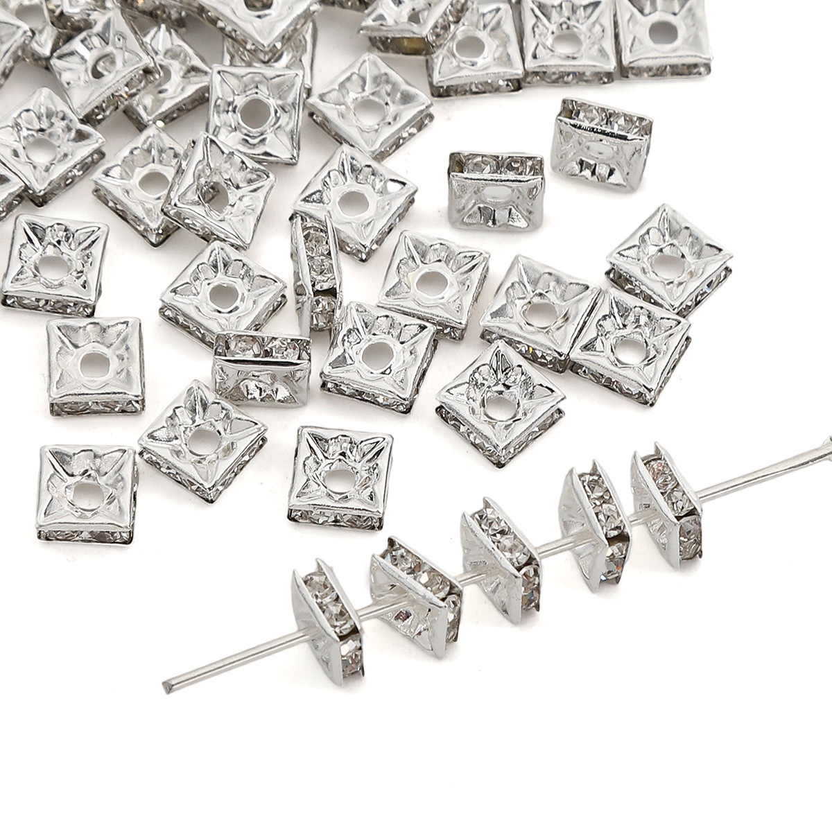 16:#08 6x6mm silver 10pcs/bag