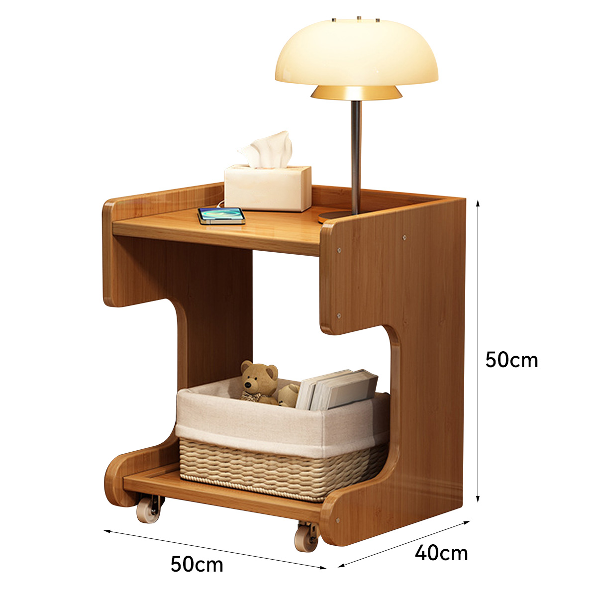 Movable bedside table