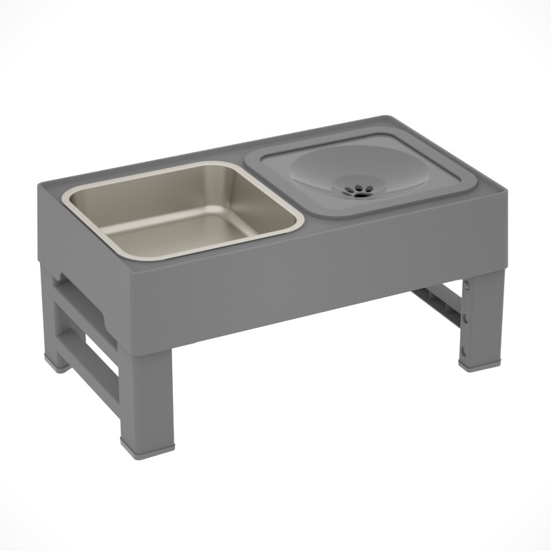 Folding table stainless steel bowl Gray