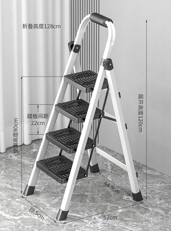 [Plastic Steel Treads 36 Reinforced Crossbeams] White Four Steps