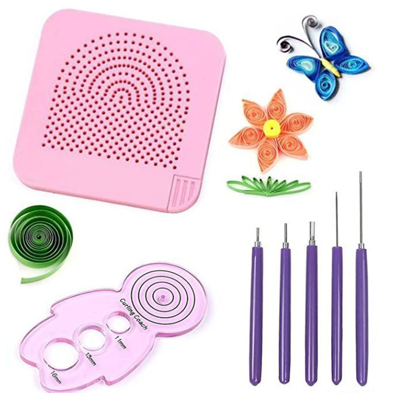 Third-generation winding plate pink   pink gauge   purple pen 5-piece set