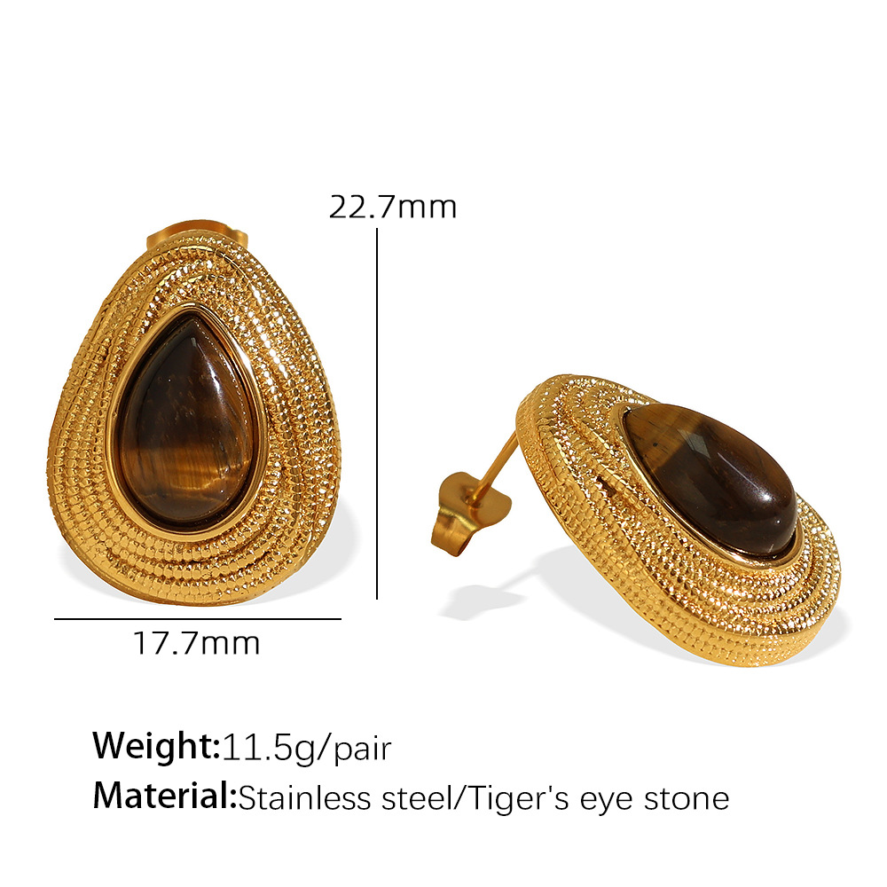 1:Tiger eye stone earrings