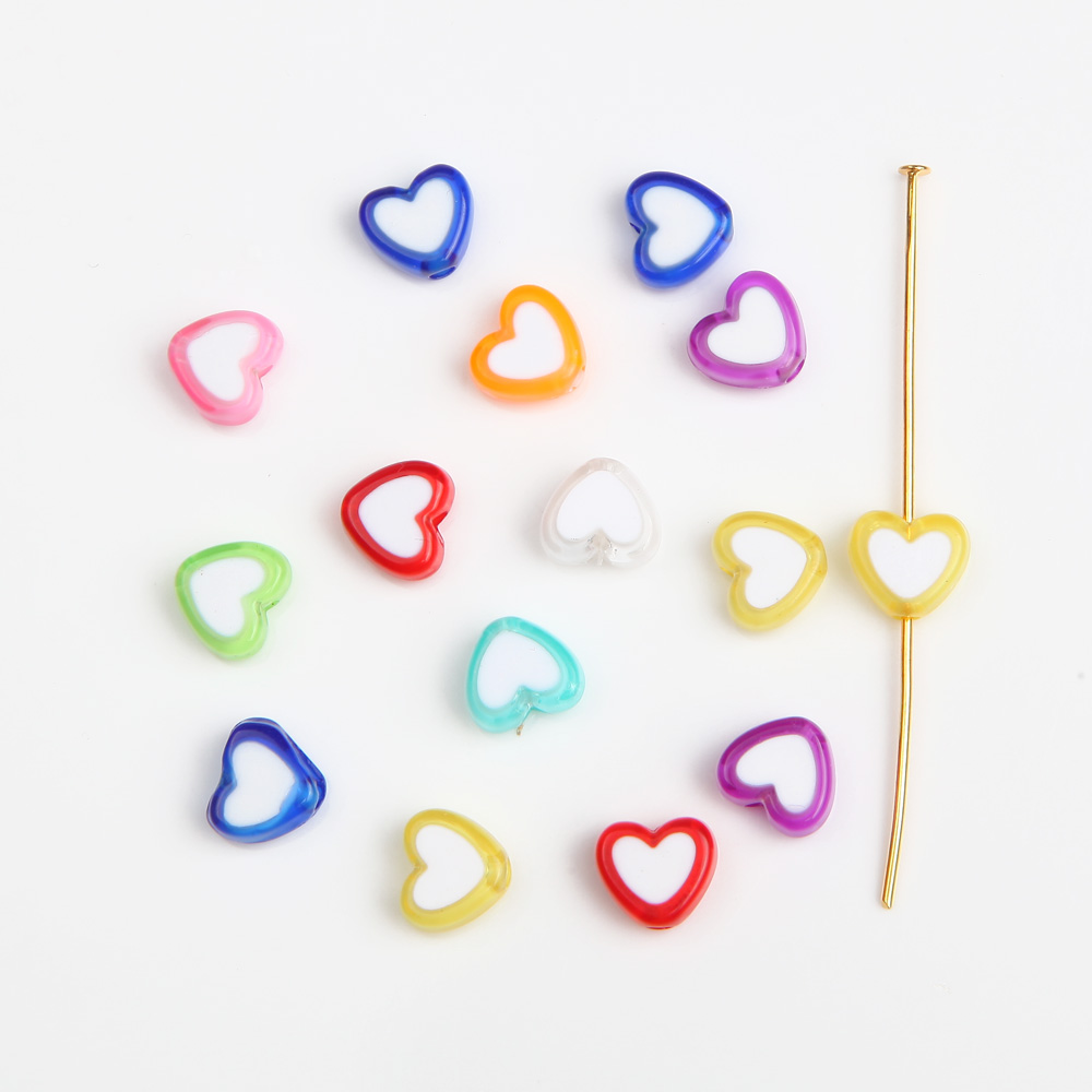 2:Mixed color heart about 7*8mm