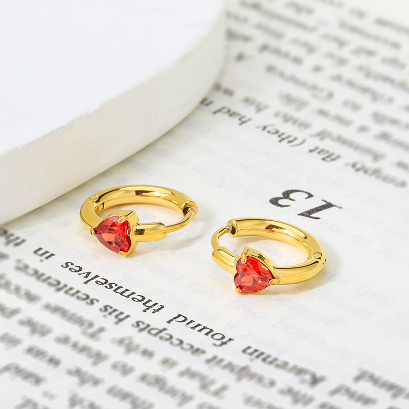 Red-gold stud earrings