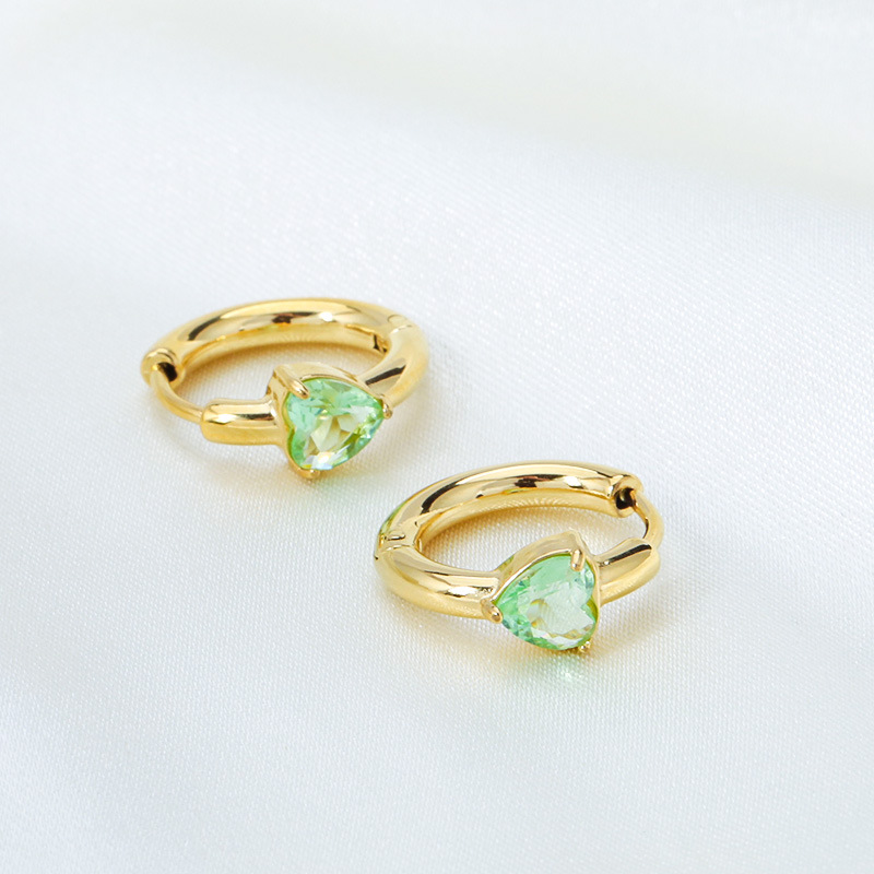 Green-gold stud earrings