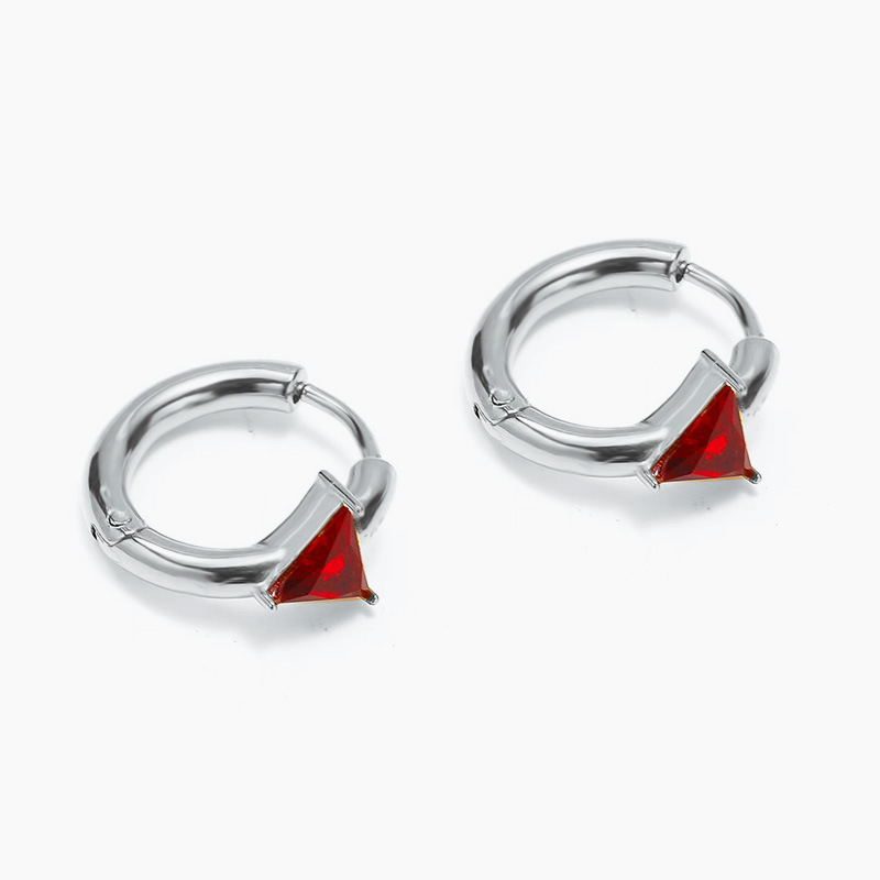 8:Silver - red earrings