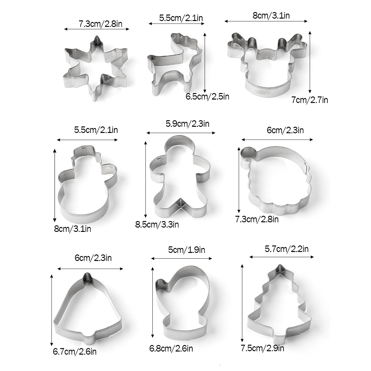 9-piece christmas cookie cutter set (main picture)