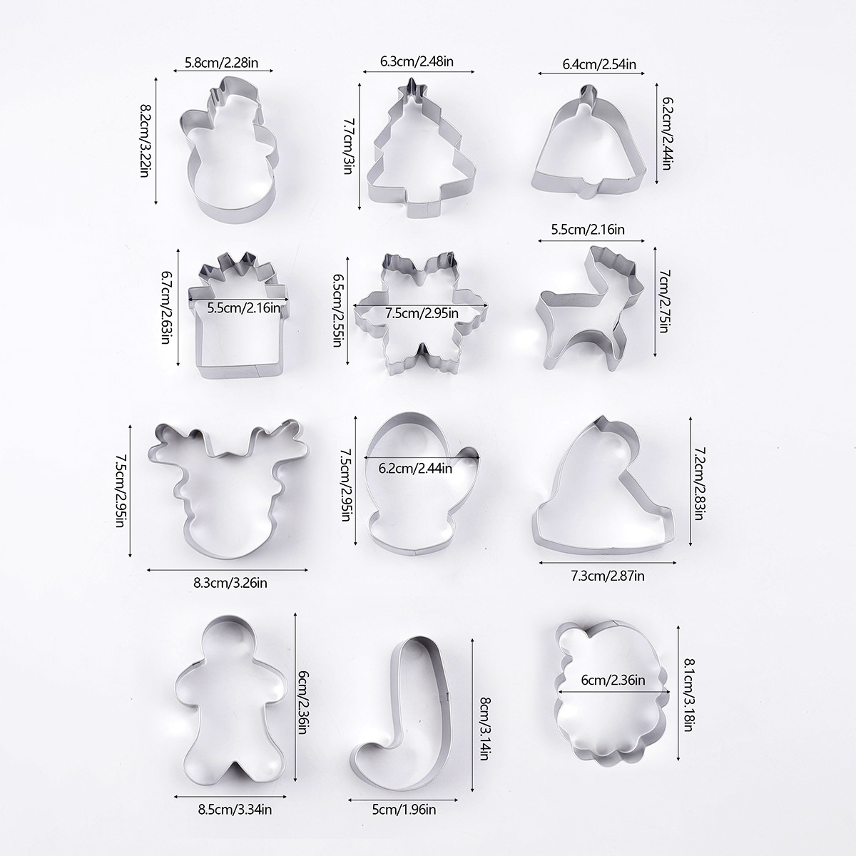 12-piece christmas cookie cutter set # style 1