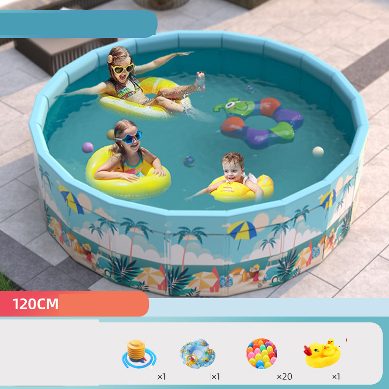 Cool summer 120 luxury model [inflatable pump   swimming ring   ocean ball * 20   duck]-120x45cm