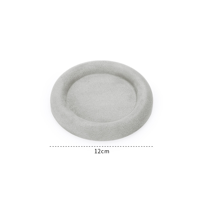 41-gray fleecy skin round empty disk 12×1.8cm