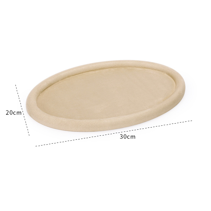 32-Khaki fleece oval hollow disc H1 30×20×1.8cm