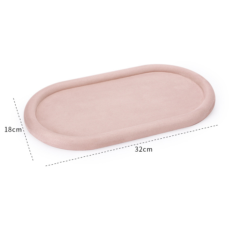 38-pink velvet skin oval empty disc H2 32×18×1.8