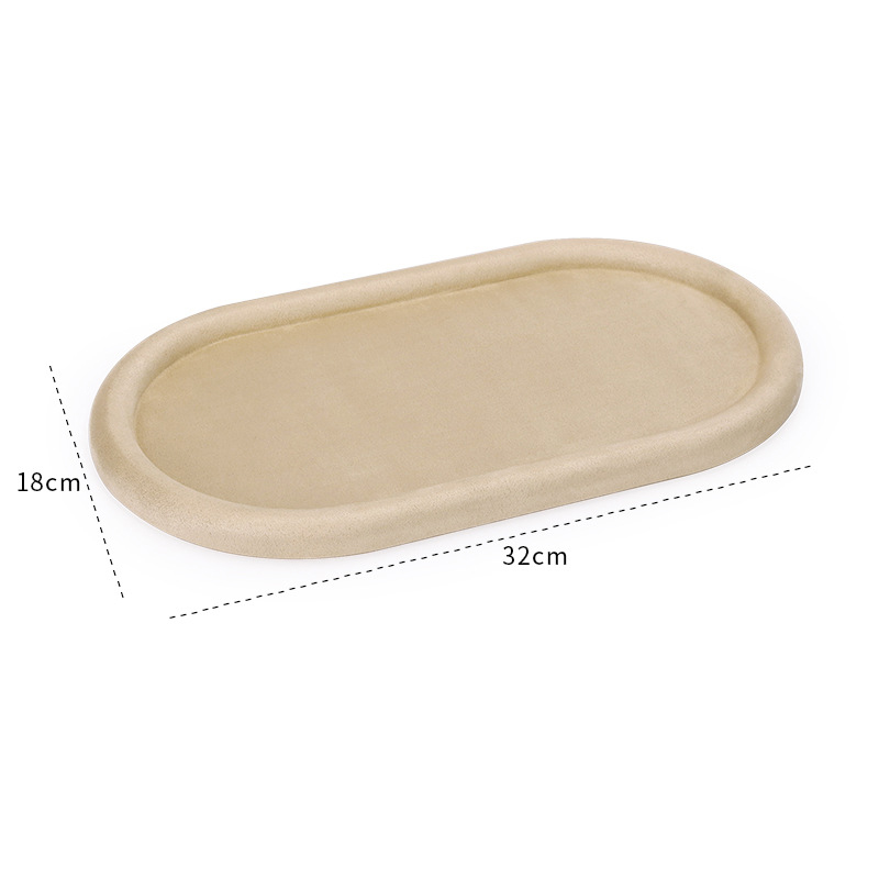 33-Khaki fleece skin oval empty disc H2 32×18×1.