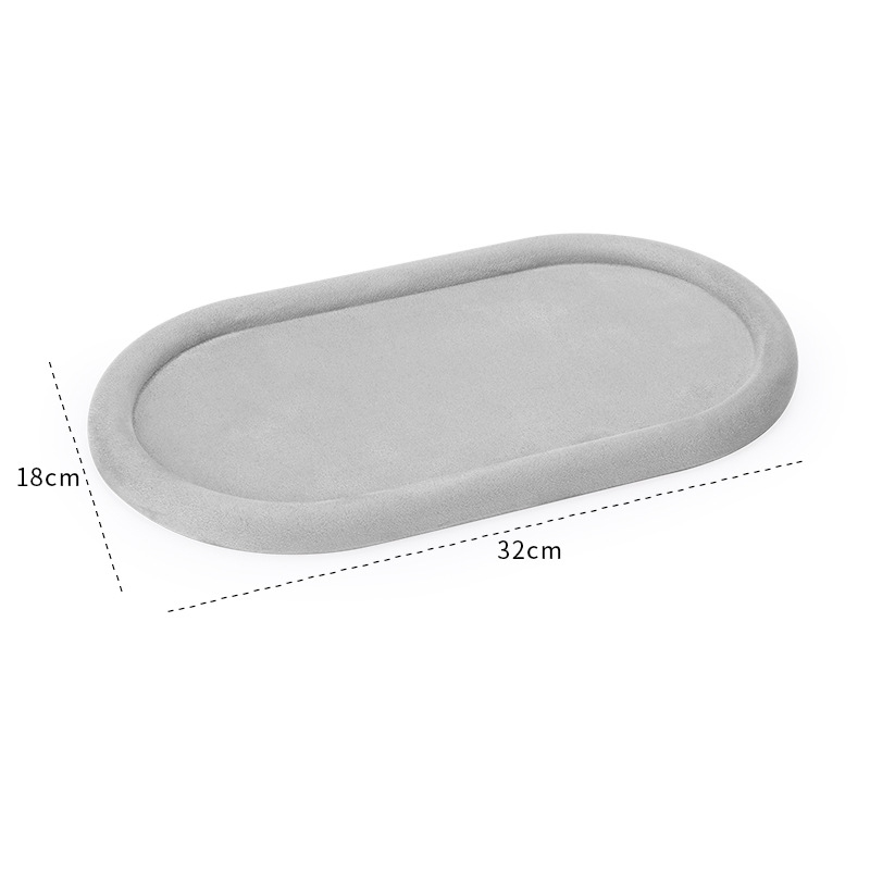 43-gray fleecy skin oval empty disc H2 32×18×1.8