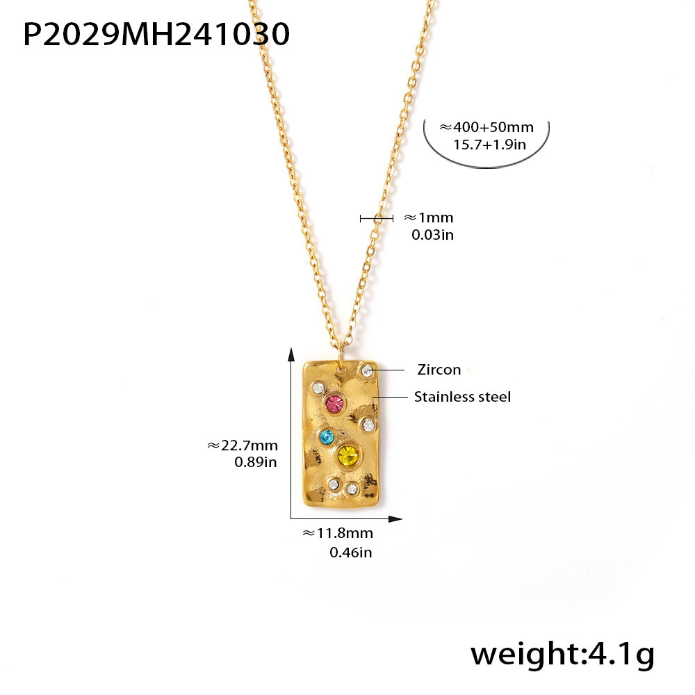 1:Square zircon necklace